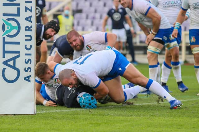 Scott Cummings' second-half try put Scotland in the ascendancy against Italy in Florence.