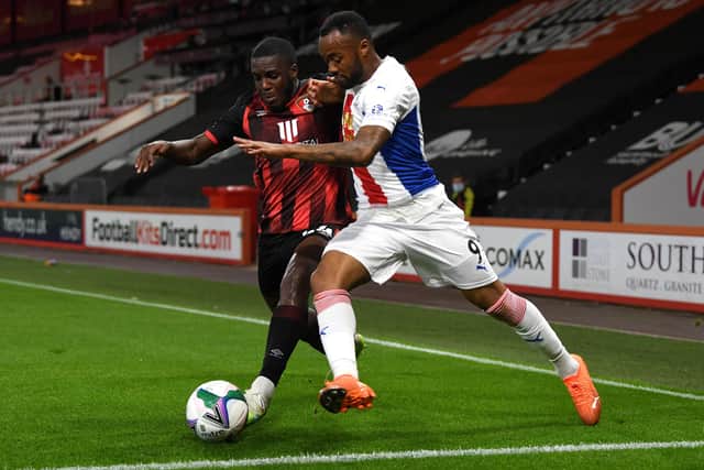 Nnamdi Ofoborh, who will join Rangers at the end of this season, in action for Bournemouth against Jordan Ayew of Crystal Palace during an English League Cup tie last September. (Photo by Neil Hall - Pool/Getty Images)