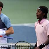 Andy Murray walks off the court after losing to Mikael Ymer of Sweden at the Citi Open.