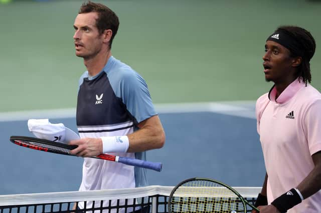 Andy Murray walks off the court after losing to Mikael Ymer of Sweden at the Citi Open.