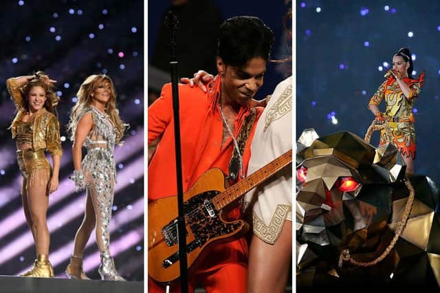 Some of the stars who have taken to the Super Bowl stage.