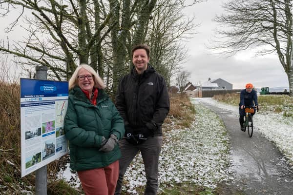 ​Cllr Isobel Davidson with Chris Brace, Principal Network Development Manager at Sustrans Scotland.