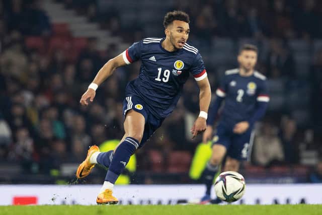 Stoke's Jacob Brown won his second cap for Scotland as a late substitute against Poland on Thursday. (Photo by Alan Harvey / SNS Group)