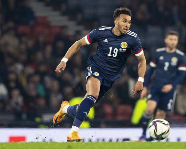 Stoke's Jacob Brown won his second cap for Scotland as a late substitute against Poland on Thursday. (Photo by Alan Harvey / SNS Group)