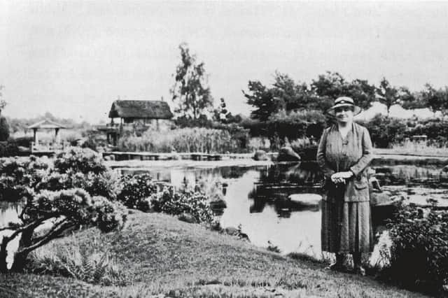 Ella Christie in the Japanese Garden she created at Cowden near Dollar in 1908