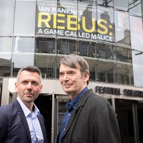 Gray O'Brien and Ian Rankin were at the Festival Theatre in Edinburgh to launch the new Rebus stage play A Game Called Malice. Picture: Jess Shurte