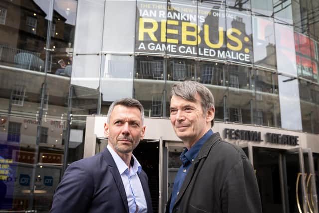 Gray O'Brien and Ian Rankin were at the Festival Theatre in Edinburgh to launch the new Rebus stage play A Game Called Malice. Picture: Jess Shurte