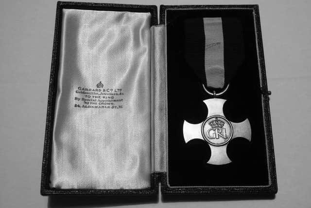 During the war John was awarded the Lloyd's Medal for gallantry at sea and also the Distinguished Service Cross Medal - pic courtesy of Anne Allister.