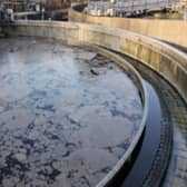 The  impact of unexplained variations in the incoming waste water at Kemnay’s Waste Water Treatment Works. With a healthy treatment process, the final settlement tank shown would be expected to have clear water at its surface.