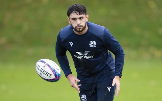 Rufus McLean during a Scotland open training session at the Oriam, on November 01, 2022, in Edinburgh, Scotland. (Photo by Ross MacDonald / SNS Group)
