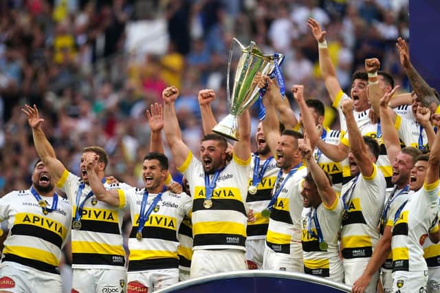 La Rochelle lift the Heineken Champions Cup after a 24-21 win over Leinster.