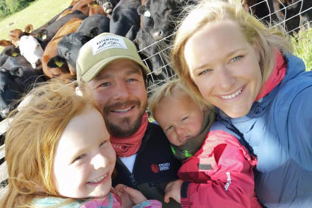 Peter and Eilidh Eccles down on the farm