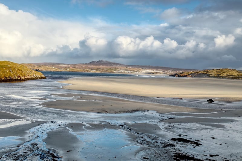 Uig Sands sits around an inlet on the west coast of the Isle of Lewis, with the name derived from the Norse word for “bay”. Also known as Ardroil beach, an enormous stretch of beach is revealed at Uig Sands at low tide. Conde Nast Traveller has rated the beach at No.30 in its list of world's top beaches, saying in its review: “Lying some 20 miles west of Stornoway on Lewis’s surf-battered Atlantic coast, this is a big, dramatic beach watched over by tussocky dunes and grizzled mountains"