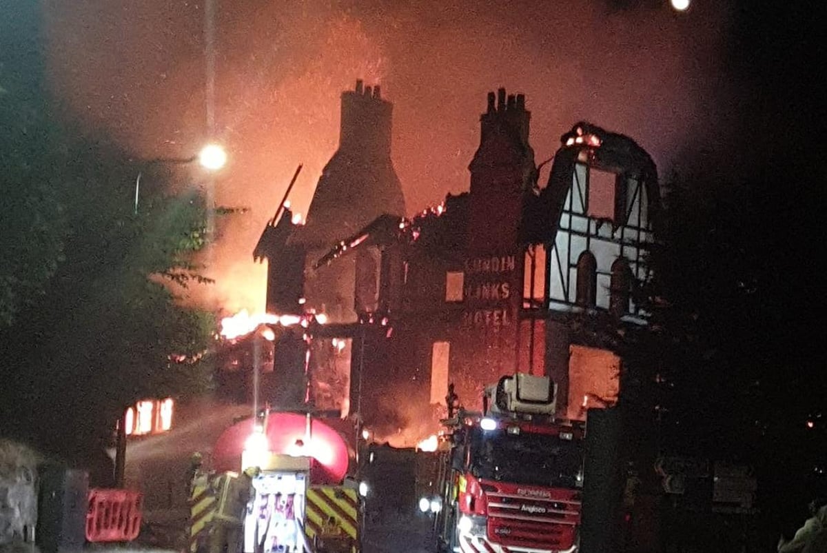 Lundin Links fire: Major blaze guts abandoned hotel, fire crews still at scene the morning after