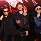 (left to right) Ronnie Wood, Mick Jagger and Keith Richards at the Rolling Stones Hackney Diamonds launch event at the Hackney Empire in London. Photo: Ian West/PA Wire