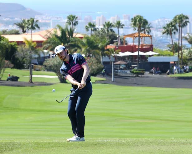 Connor Syme chips to the first green during day one of the Canary Islands Championship at Golf Costa Adeje in Tenerife. Picture: Andrew Redington/Getty Images.
