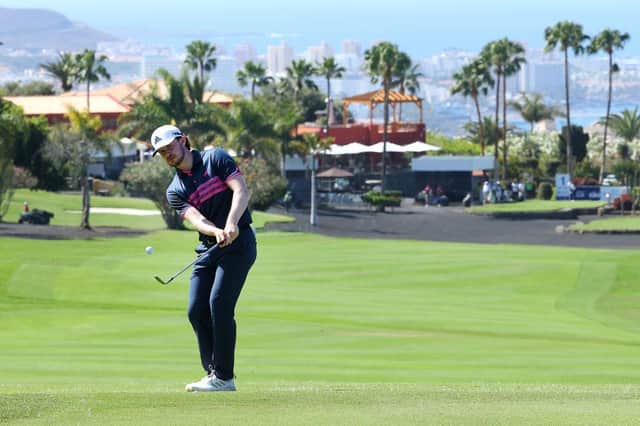 Connor Syme chips to the first green during day one of the Canary Islands Championship at Golf Costa Adeje in Tenerife. Picture: Andrew Redington/Getty Images.