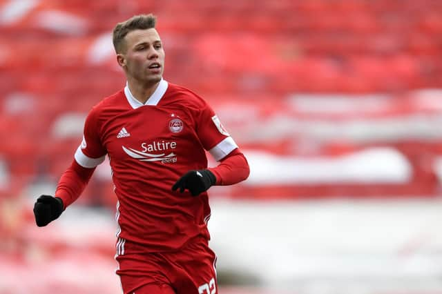 On-loan striker Florian Kamberi made his debut for Aberdeen in the wind-affected 0-0 home draw with St Mirren (Photo by Ross MacDonald / SNS Group)