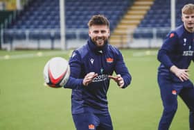 Ali Price trains with Edinburgh for the first time following his loan move from Glasgow Warriors. Picture: James Parsons/Edinburgh Rugby