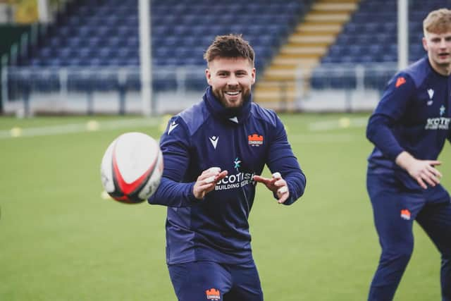 Ali Price trains with Edinburgh for the first time following his loan move from Glasgow Warriors. Picture: James Parsons/Edinburgh Rugby