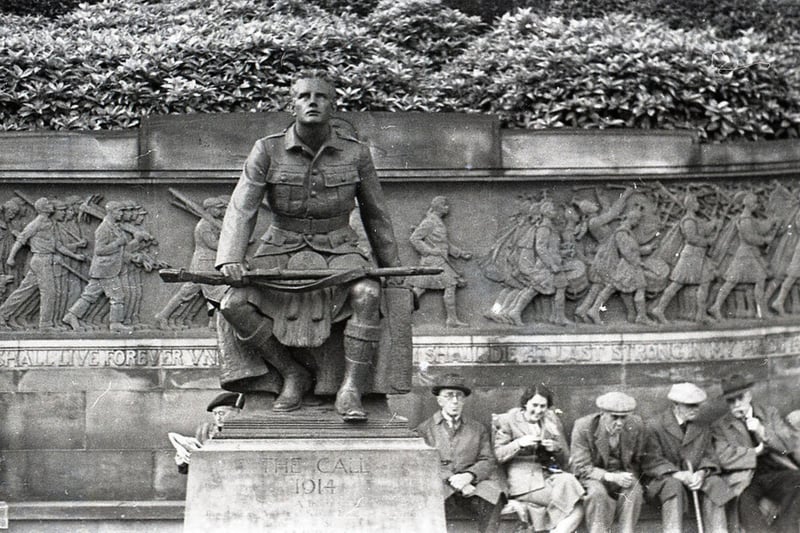 You can find the Scots American War Memorial in Edinburgh’s West Prince Street Gardens. This statue - erected in 1927 - is known as “The Call 1914” and it depicts a kilted infantryman looking onwards to Castle Rock (the volcanic plug the castle sits on.)