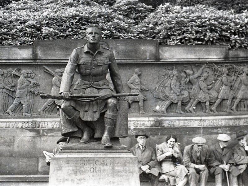 You can find the Scots American War Memorial in Edinburgh’s West Prince Street Gardens. This statue - erected in 1927 - is known as “The Call 1914” and it depicts a kilted infantryman looking onwards to Castle Rock (the volcanic plug the castle sits on.)