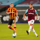 Jack Wilshere in action for West Ham United against Hull City in a Carabao Cup tie last month. The England international midfielder was released on transfer deadline day (Photo by Will Oliver - Pool/Getty Images)