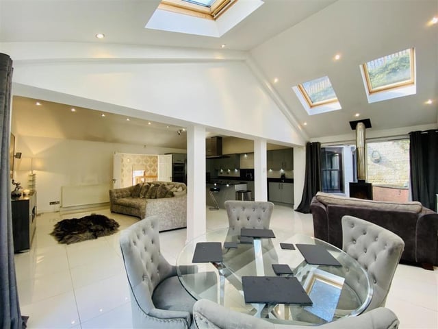 Dining kitchen and family area.