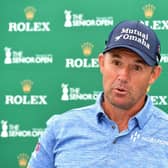 Padraig Harrington speaks to the media conference ahead of The Senior Open Presented by Rolex at Gleneagles. Picture: Mark Runnacles/Getty Images.