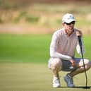 Euan Walker lines up a putt in the second round of the Abu Dhabi Challenge at Al Ain Equestrian, Shooting and Golf Club in the United Arab Emirates. Picture: Octavio Passos/Getty Images.