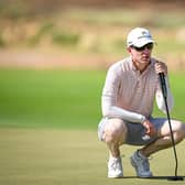 Euan Walker lines up a putt in the second round of the Abu Dhabi Challenge at Al Ain Equestrian, Shooting and Golf Club in the United Arab Emirates. Picture: Octavio Passos/Getty Images.