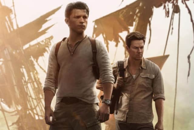 Tom Holland stars alongside Mark Wahlberg in Uncharted. Photo: Sony Entertainment.