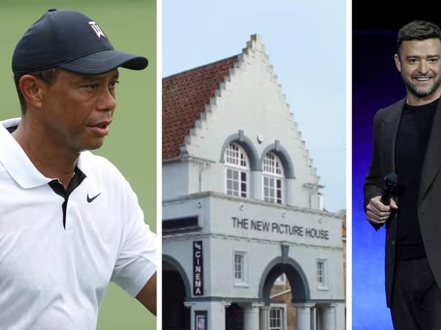Tiger Woods and Justin Timberlake are behind the business hoping to transform the historic New Picture House cinema in St Andrews into a sports bar. Picture: Ethan Miller/ Patrick Smith/Getty Images