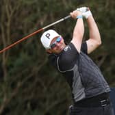 Ewen Ferguson tees off on the 12th hole during day two of the 152nd Open in Ayrshire. Picture: Warren Little/Getty Images.