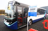 The first of Stagecoach's autonomous buses making its debut at the SEC in Glasgow in 2019