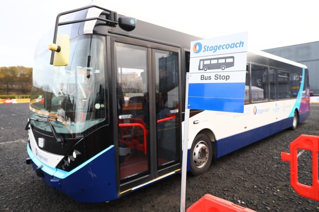 The first of Stagecoach's autonomous buses making its debut at the SEC in Glasgow in 2019