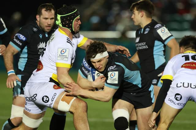Glasgow Warriors' Rory Darge makes a break during the European Champions Cup defeat to La Rochelle at Scotstoun. (Photo by Craig Williamson / SNS Group)