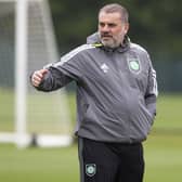 Celtic manager Ange Postecoglou takes training ahead of the Scottish Cup final against Inverness. (Photo by Craig Williamson / SNS Group)