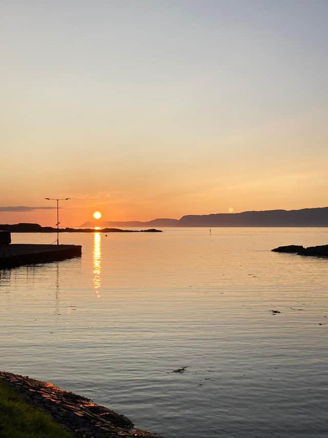 Sunset over the Slate Islands in Argyll. PIC: BBC ALBA.