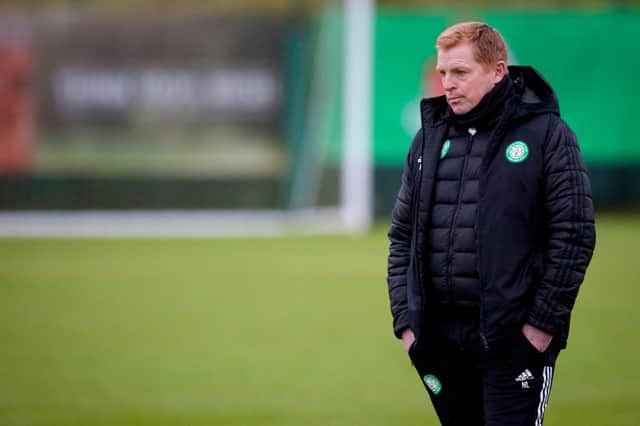 Celtic manager Neil Lennon pictured during a training session at Lennoxtown on Monday (Photo by Craig Williamson / SNS Group)
