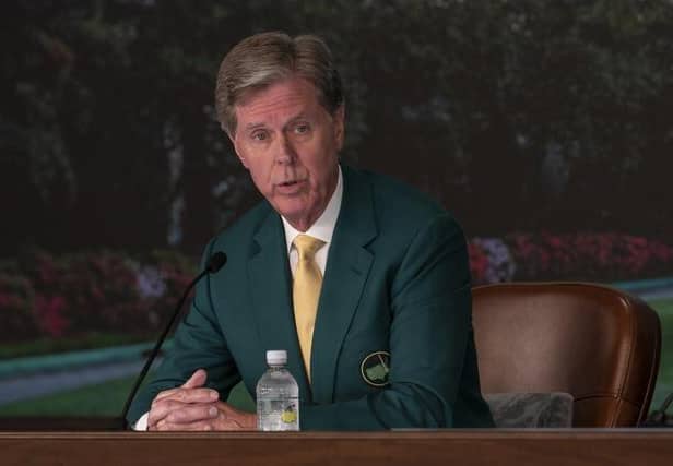 Fred Ridley, the Augusta National Golf Club chairman, speaks to members of the media in a pre-event press conference ahead of the 88th Masters. Picture: The Masters.