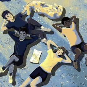 Detail from the cover illustration of The List, by Keith Gray