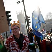 Protesters make a point outside the House of Commons after it was revealed that Boris Johnson attended a party in the garden at 10 Downing Street (Picture: Tolga Akmen/AFP via Getty Images)