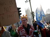 Protesters make a point outside the House of Commons after it was revealed that Boris Johnson attended a party in the garden at 10 Downing Street (Picture: Tolga Akmen/AFP via Getty Images)