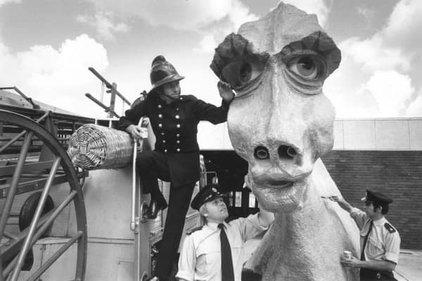 In 1975, London firefighters add finishing touches to a seductive female Nessie, intended to lure the Loch Ness Monster from his Scottish depths. All part of an English plot? (Picture: Ian Tyas/Keystone Features/Getty Images)