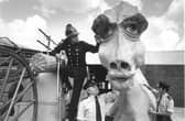 In 1975, London firefighters add finishing touches to a seductive female Nessie, intended to lure the Loch Ness Monster from his Scottish depths. All part of an English plot? (Picture: Ian Tyas/Keystone Features/Getty Images)