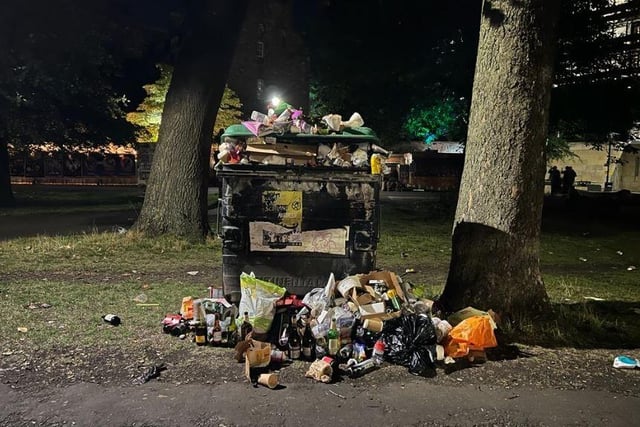 Bins overflowing in Edinburgh