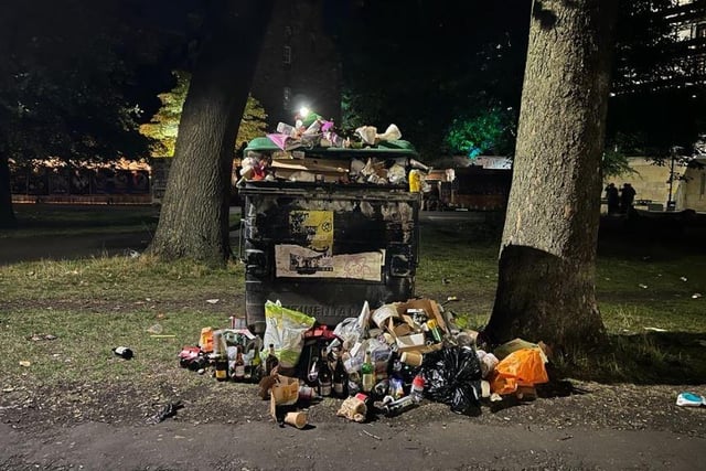 Bins overflowing in Edinburgh