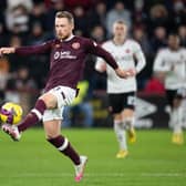 Hearts defender Stephen Kingsley came off the bench in the 5-0 win over Aberdeen. (Photo by Ross Parker / SNS Group)