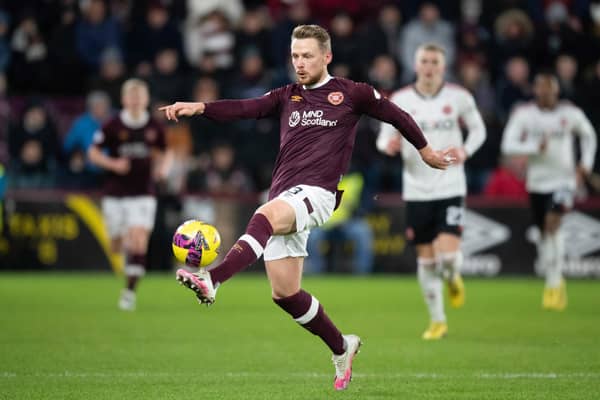 Hearts defender Stephen Kingsley came off the bench in the 5-0 win over Aberdeen. (Photo by Ross Parker / SNS Group)